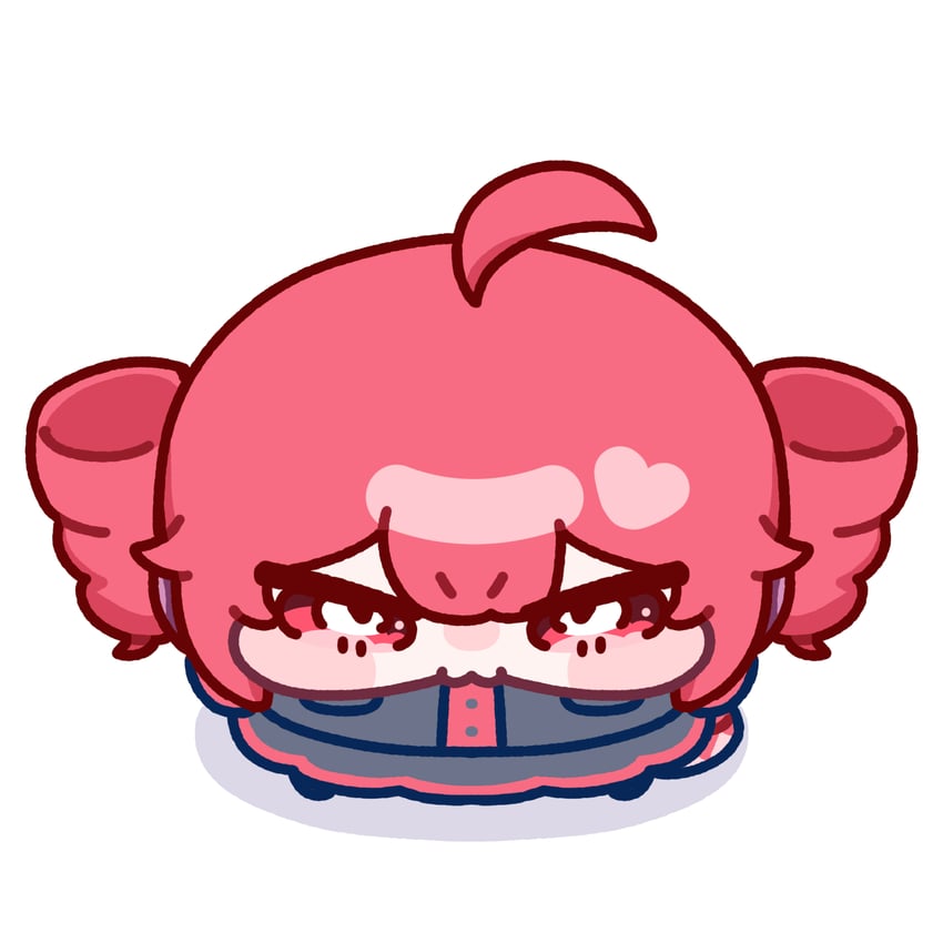 UTAU、重音Teto、重音テト (UTAU) 1名女孩 呆毛 黑衬衫 黑色裙子 腮红贴纸