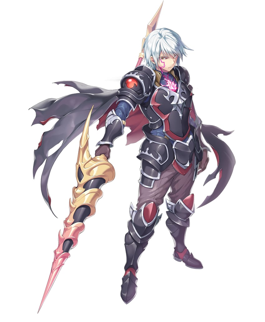 传奇四叶草、mordred (legend clover) 1名男孩 铠甲 棕眼睛 斗篷 全身