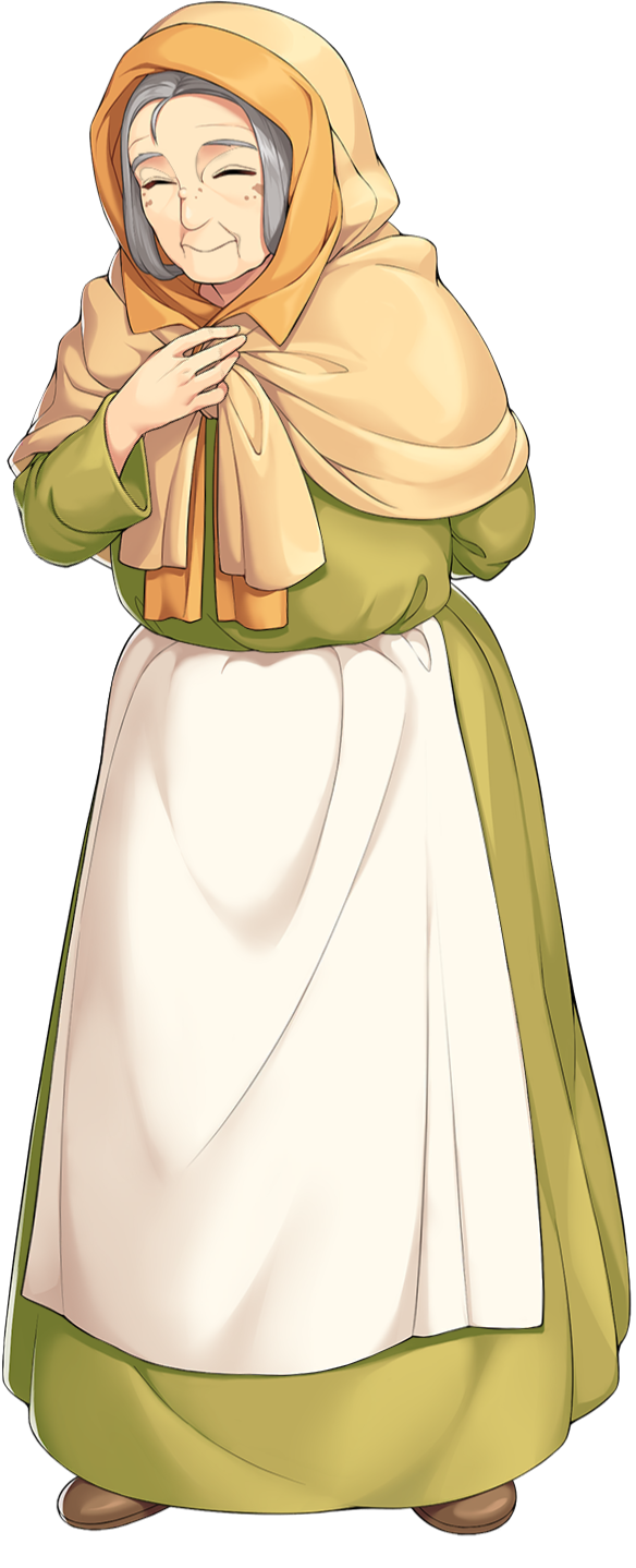 传奇四叶草、old woman (legend clover) 1名女孩 闭眼 全身 灰发 兜帽