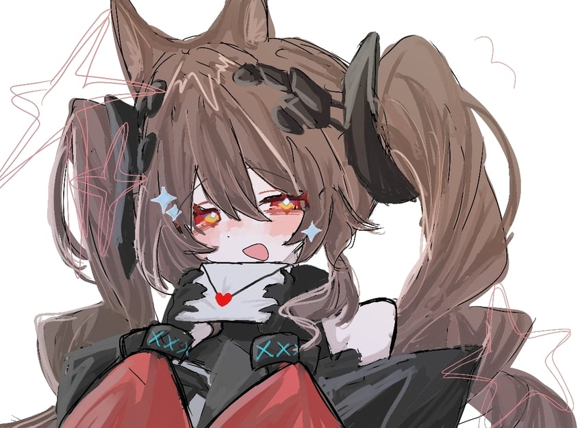 明日方舟、明日方舟：终末地、安洁莉娜 (明日方舟) 1名女孩 :D 兽耳 露肩 黑色手套