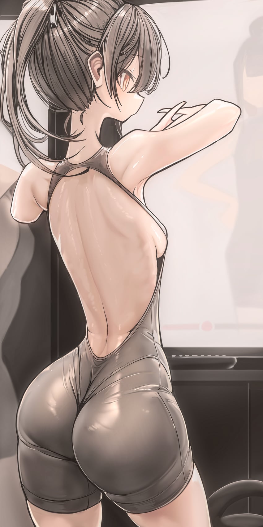 原创 1名女孩 屁股 露背装 黑发 乳房