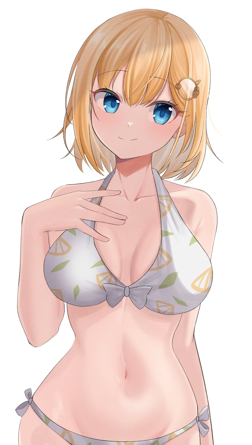 Hololive、Hololive英语、阿梅莉亚·华生 1名女孩 比基尼 金发 蓝眼 脸红