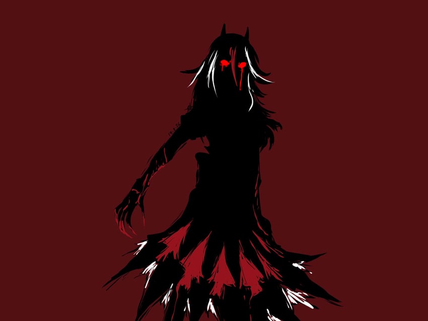东方Project、鬼人正邪 1名女孩 箭头印花 血 眼流血 手臂上的血