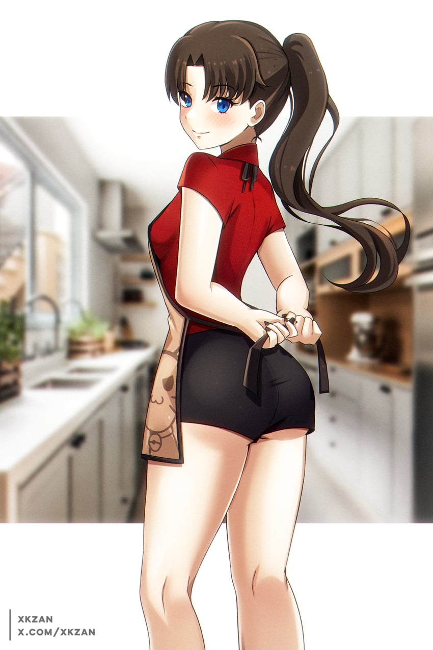 卫宫家今天的饭、Fate/stay night、Fate系列 1名女孩 围裙 作者名 屁股 裸腿