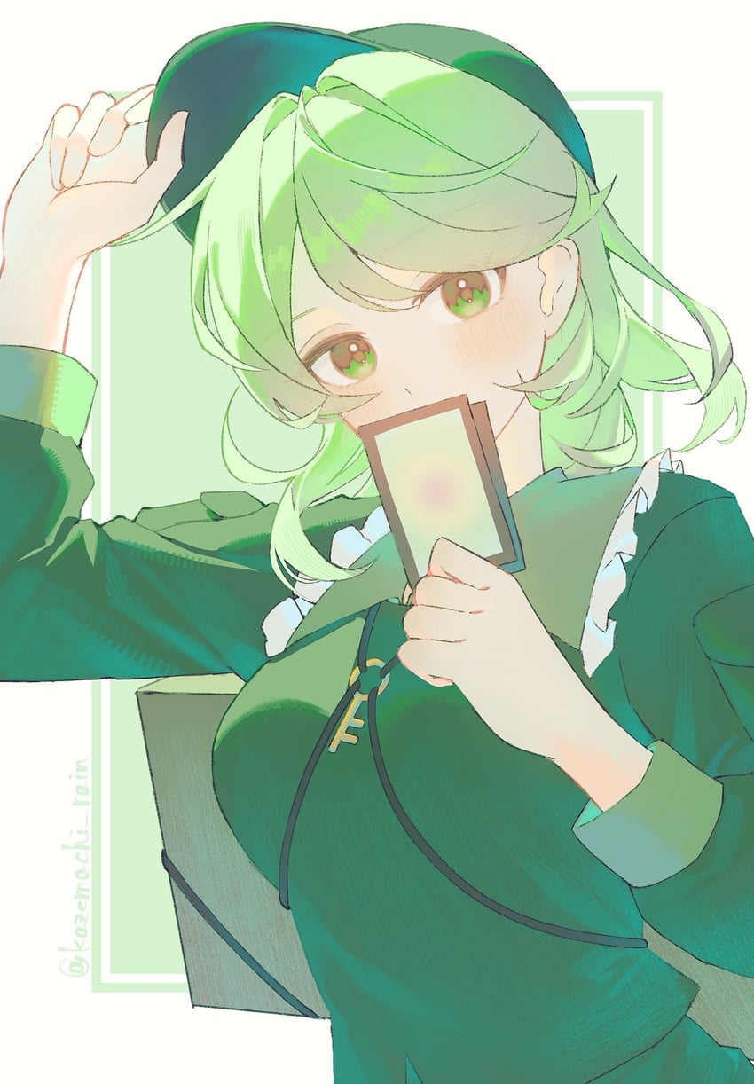 东方Project、山城高音 1名女孩 能力卡牌 (东方Project) 脸红 卡片 捂嘴