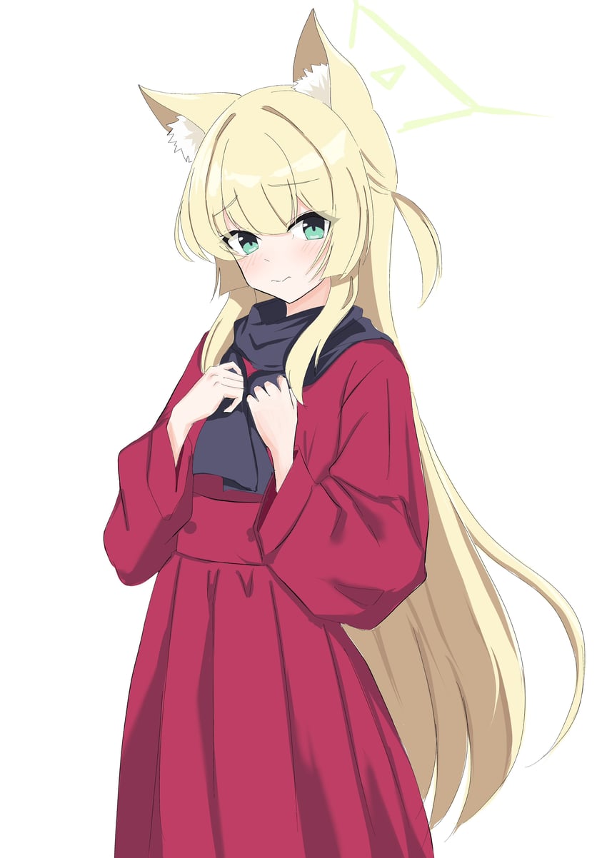 蔚蓝档案、久留美 1名女孩 猫嘴脸 替换服装 兽耳毛 兽耳