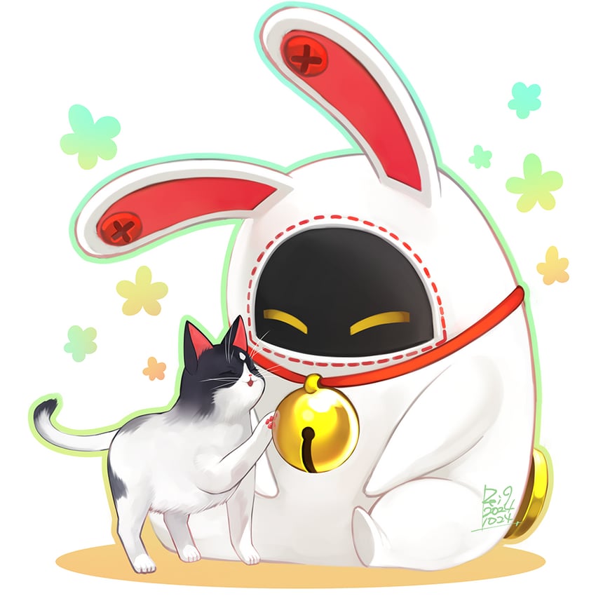 绝区零、幸运布 (绝区零) 动物 铃铛 黑猫 猫 颈铃