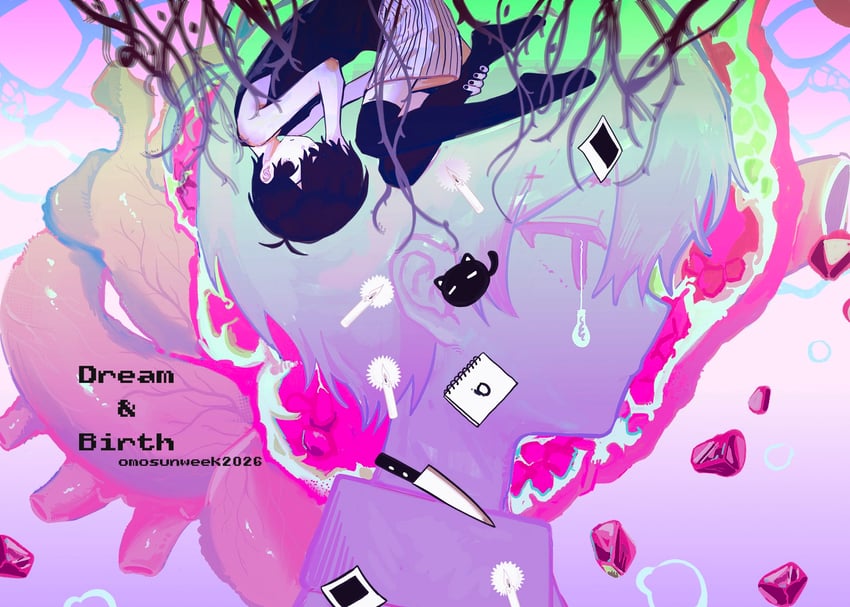 OMORI、Mewo、Omori (OMORI) 1名男孩 呆毛 黑瞳 黑发 黑色指甲