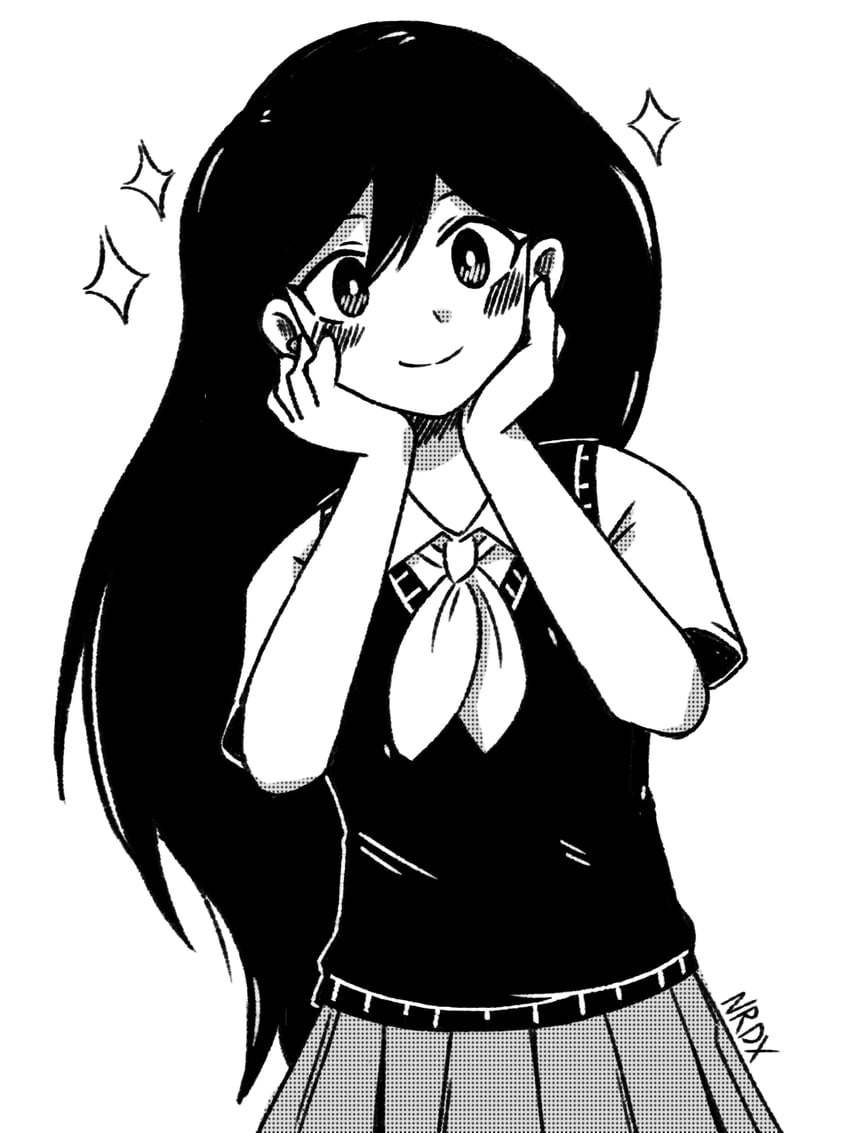 OMORI、Mari (Omori)、Mari (Omori) 1名女孩 脸红 亮瞳 闭嘴 有领衬衫