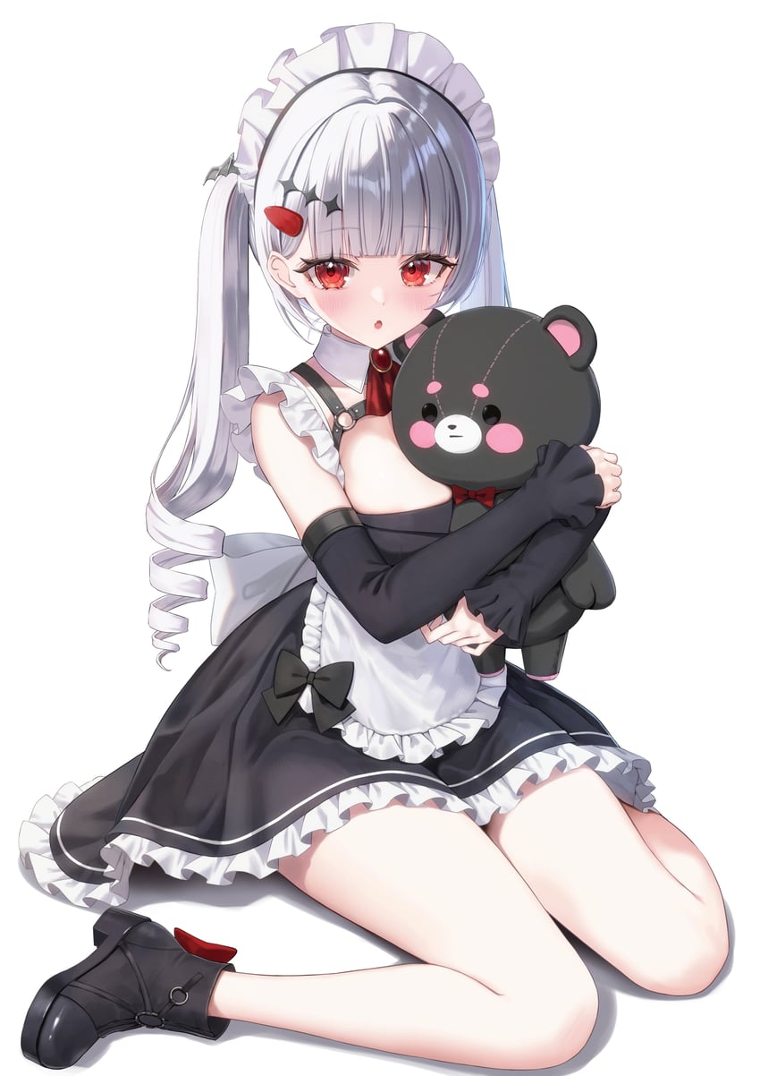 原创 1名女孩 护臂 阿斯科特领巾 齐刘海 脸红
