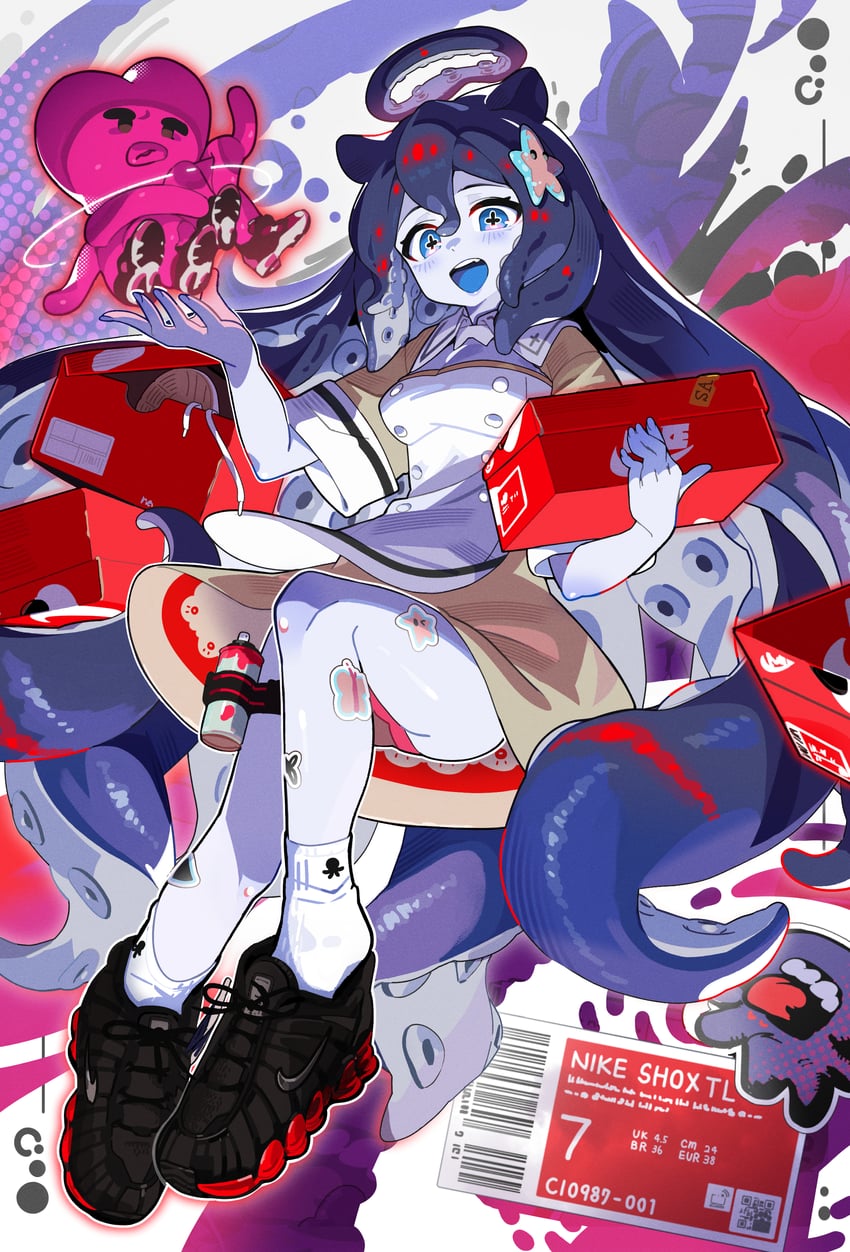 原创 1名女孩 :D 围裙 黑帽子 黑鞋