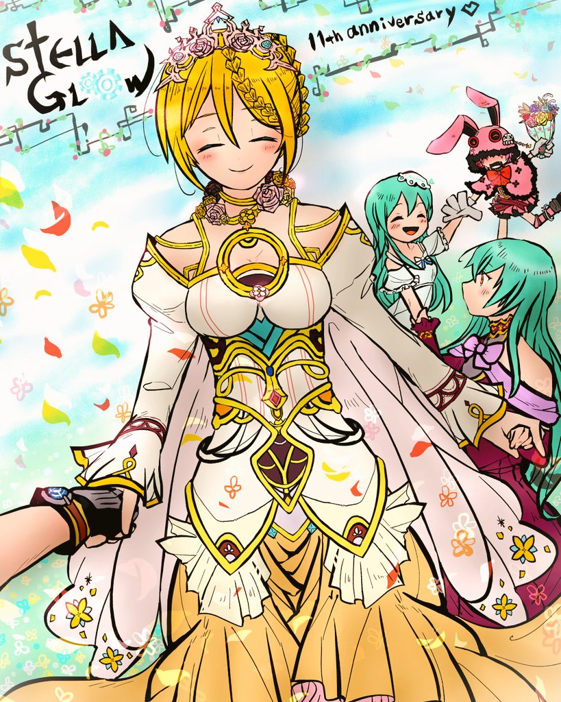 星之光芒、anastasia (stella glow)、dorothy (stella glow) 1个其他角色 4个女孩 兽耳 周年纪念 金发