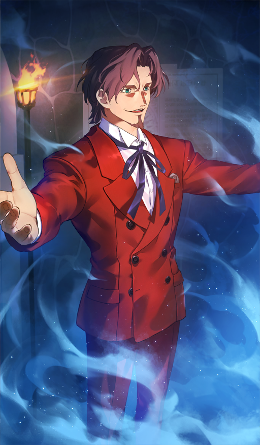 Fate/Grand Order、Fate/Zero、Fate系列 1名男孩 水色瞳 举起双手 黑色丝带 棕色面部毛发