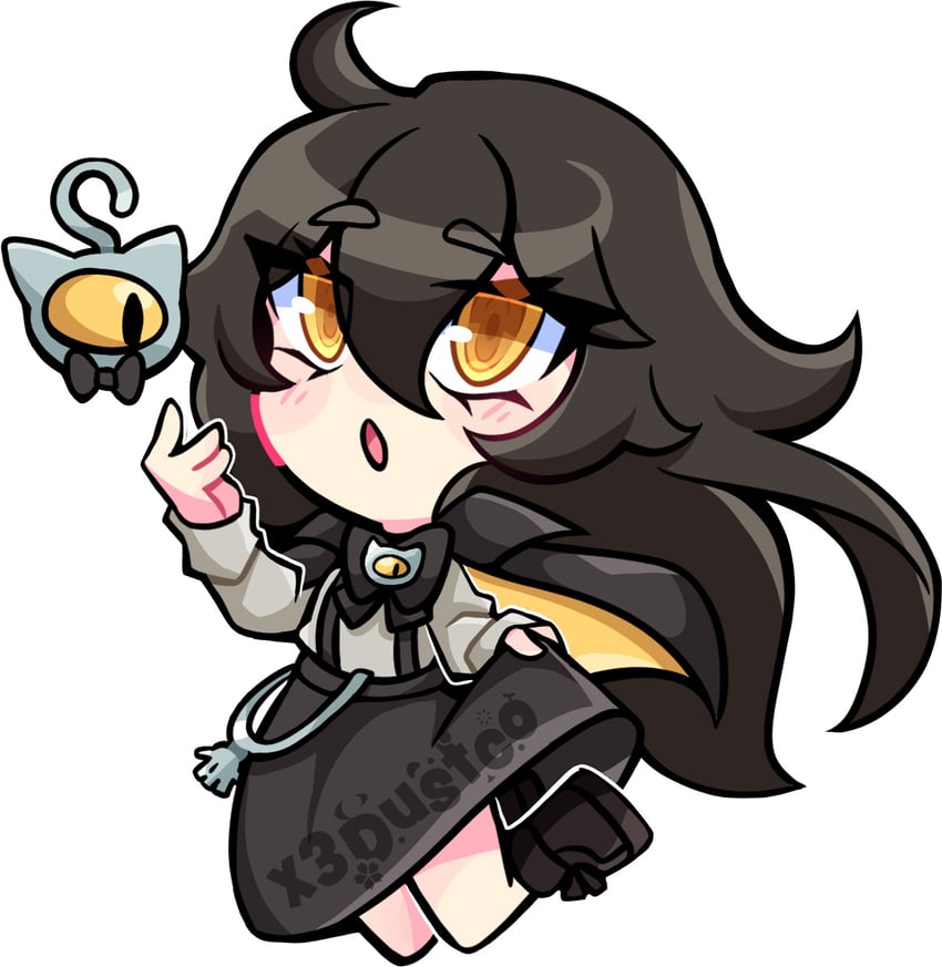 个人势虚拟主播、葛里米 (第一套服装) (VTuber)、格里米 (VTuber) 1名女孩 黑色蝴蝶结 黑色蝶形领结 黑发 蝴蝶结