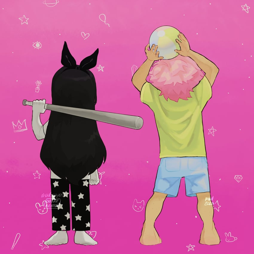 Omariposa、OMORI、奥布里 (脑内世界) (OMORI) 1名男孩 1名女孩 2023年 替换服装 异色发