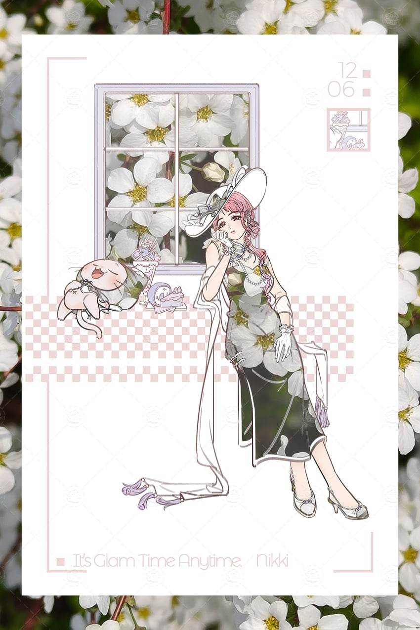 无限暖暖、暖暖系列、misty poetics (infinity nikki) 1名女孩 替换服装 珠子项链 珠子 无聊