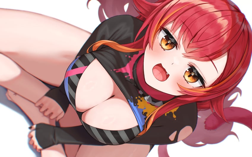VSPO!、猫汰Tsuna、猫汰月奈 (第一套服装) 1名女孩 乳房 猫尾 红发 尾巴
