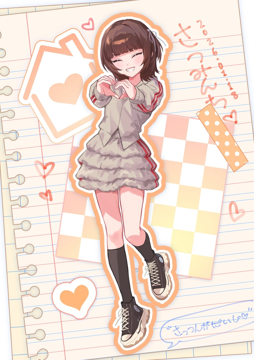 二次元插画 1名女孩 :D 黑鞋 黑袜 齐刘海