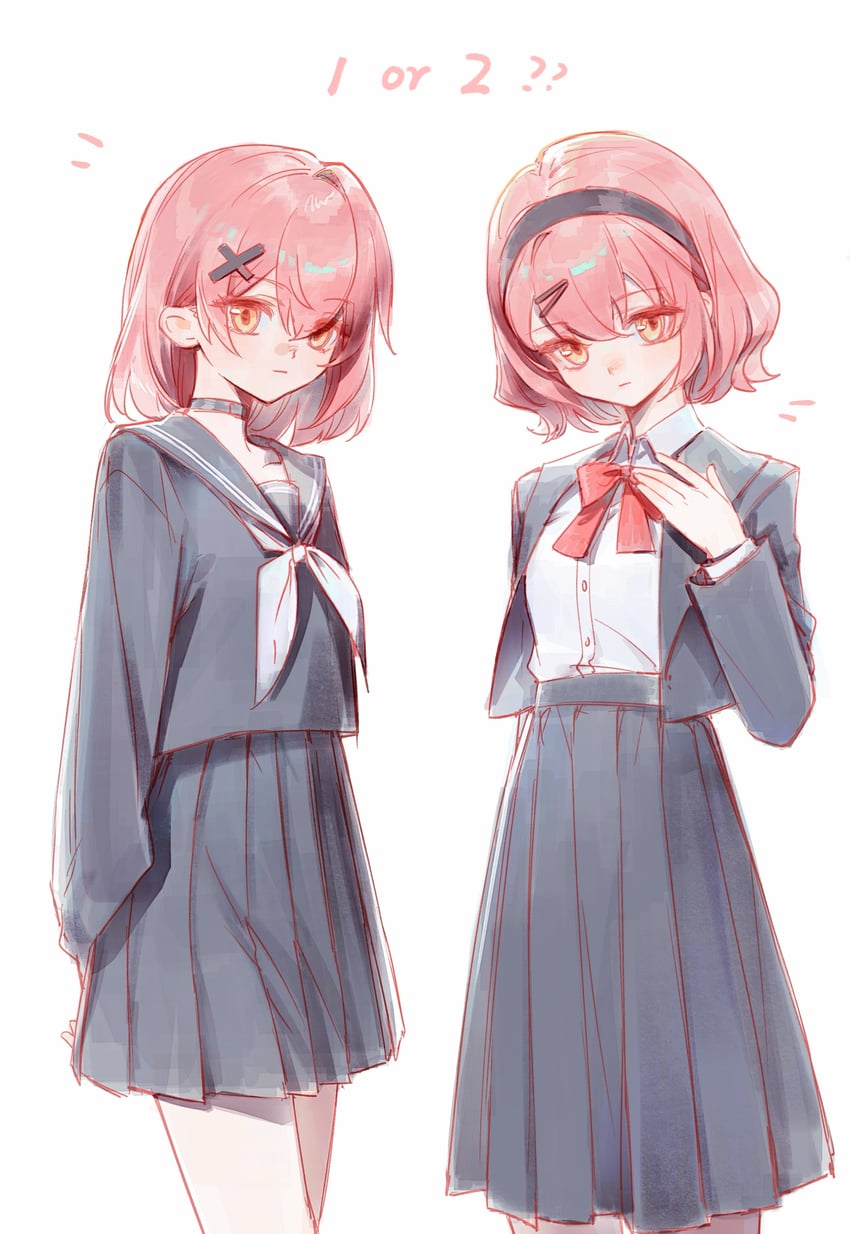 共鸣冬至 (尘白禁区)、conductor (resonance solstice) 1名女孩 替换服装 黑色项圈 黑色发带 黑衬衫