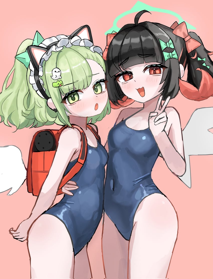 绝区零、南宫郁、桑娜 (绝区零) 2名女孩 猫脸笑 替换服装 兽耳发箍 兽耳