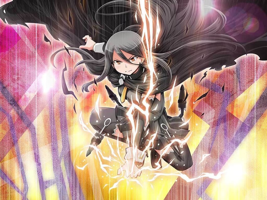 魔法纪录 魔法少女小圆外传、魔法少女小圆、魔法少女塔特玛吉卡 1名女孩 黑色靴子 黑色披肩 黑发 黑衬衫