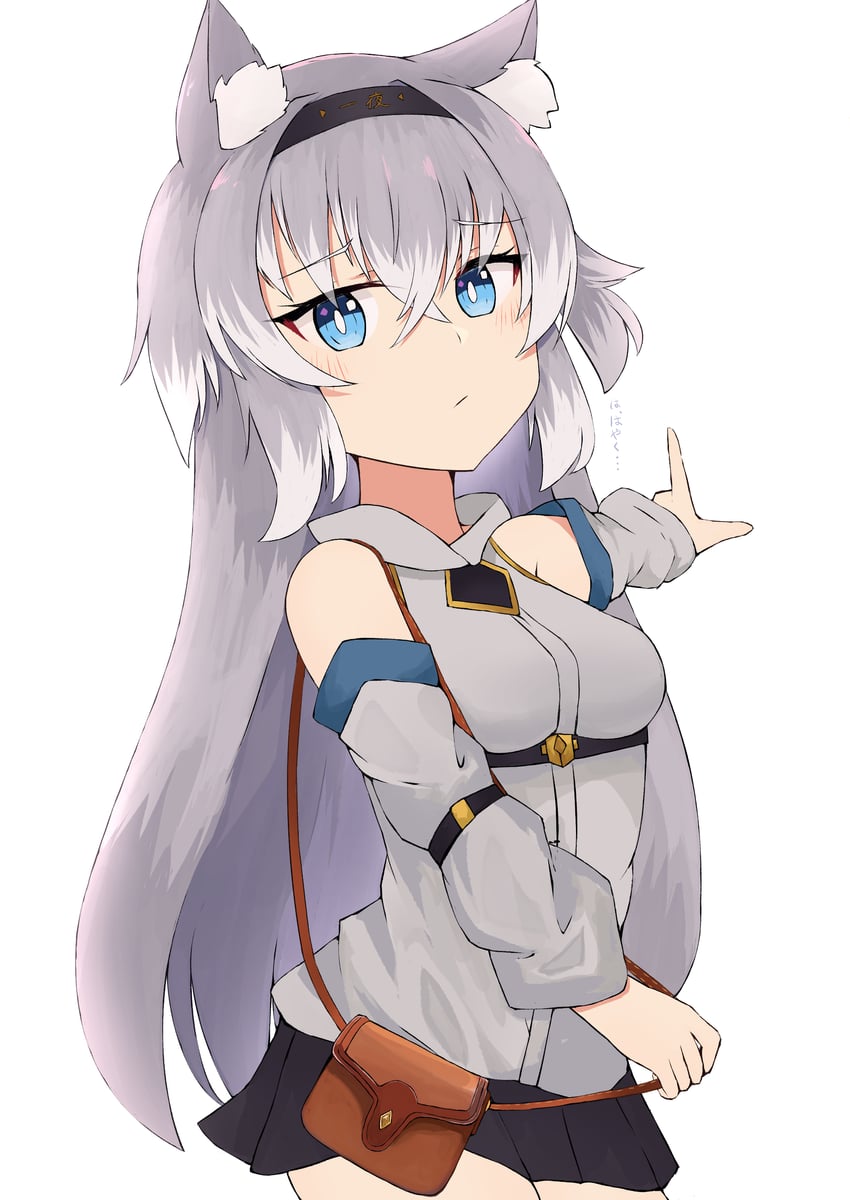 原创 1名女孩 兽耳毛 兽耳 包 露肩