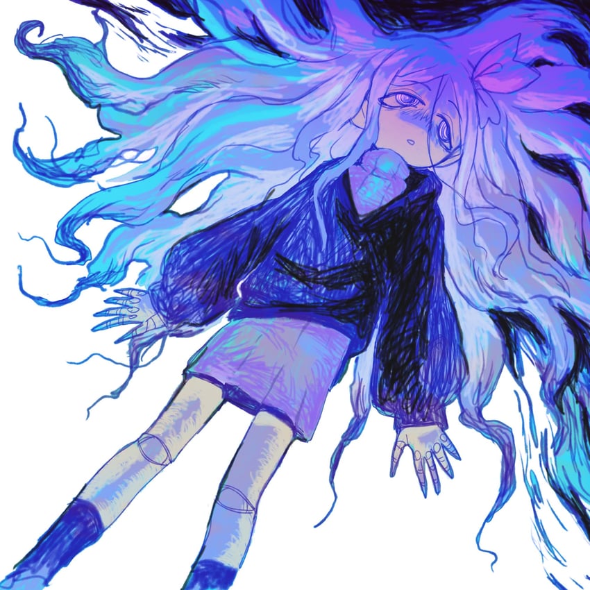 原创、catseye (dizzyspells) 1名女孩 @_@ 黑色毛衣 蝴蝶结 发梢染色