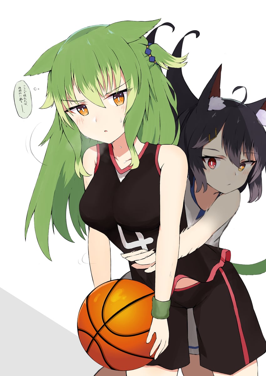 原创 2名女孩 兽耳毛 兽耳 球 裸臂