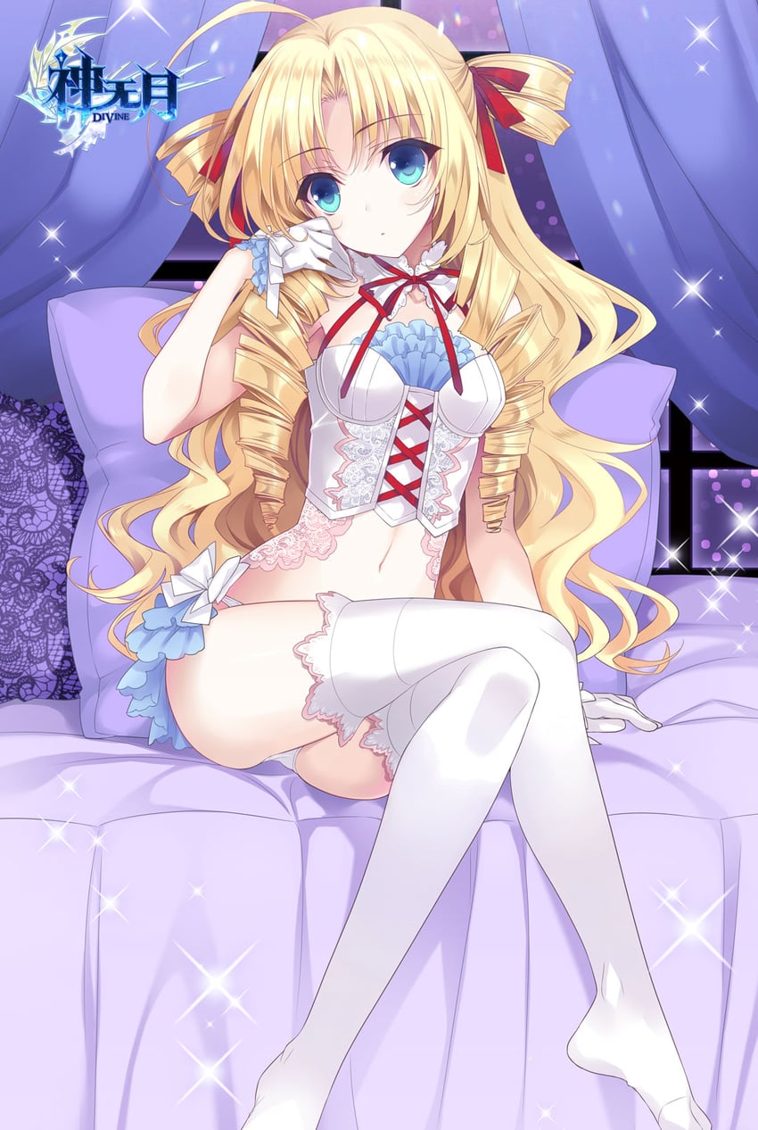 shinnazuki、lily (shinnazuki) 1名女孩 惊讶 呆毛 金发 蓝眼