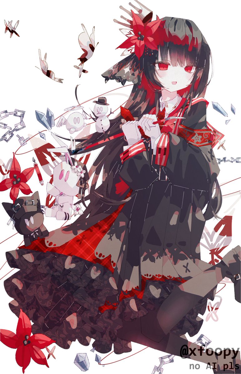 魔法少女的小镇审判、二阶堂博 1名女孩 臂章 作者名 黑色小披肩 黑发
