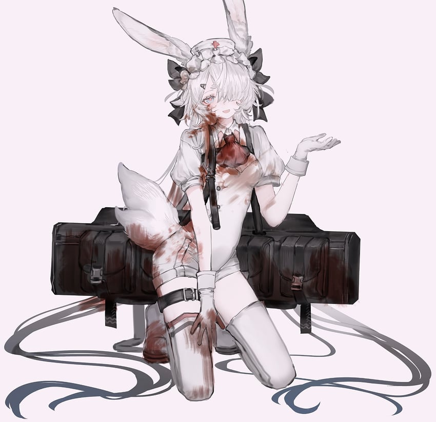 原创 1名女孩 :D 兽耳 阿斯科特领巾 腰带