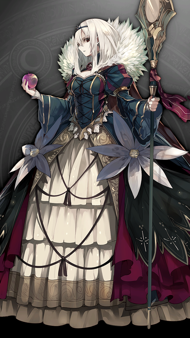 格林笔记、邪恶皇后 (格林笔记)、evil queen (repage) (grimms notes) 1名女孩 苹果 乳房 乳沟 连衣裙