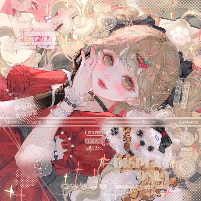 原创 1名女孩 幼兽 黑色蝴蝶结 金发 蝴蝶结