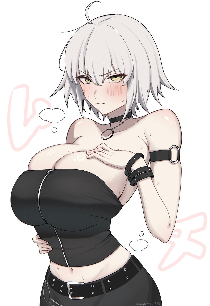 Fate/Grand Order、Fate系列、黑贞德 1名女孩 呆毛 臂带 作者名 露肩