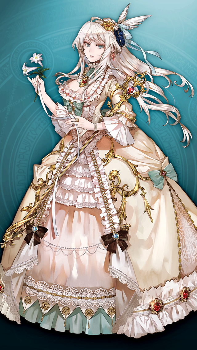 格林笔记、marie antoinette (grimms notes)、marie antoinette (repage) (grimms notes) 1名女孩 水色背景 蓝眼 乳房 乳沟