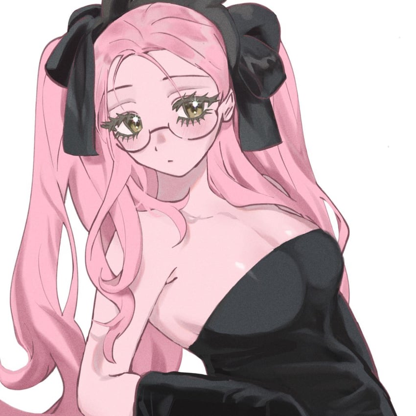 Alien Stage、Mizi (Alien Stage) 1名女孩 黑色连衣裙 黑色手套 乳房 乳沟