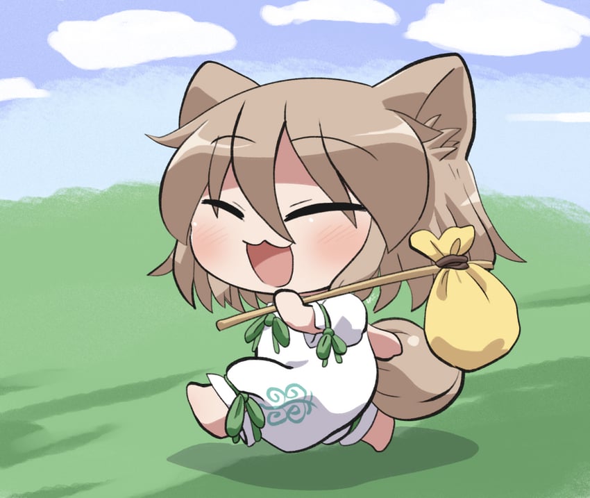 东方Project、管牧典 1名女孩 猫脸笑 :D 兽耳 赤脚