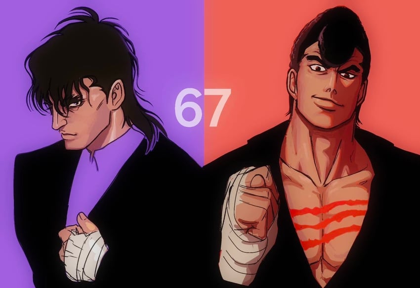 第一神拳、mashiba ryou、鹰村守 (第一神拳) 2个男孩 缠绷带的手 绷带 黑瞳 黑发