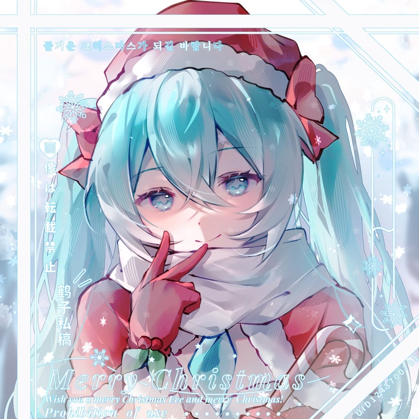 VOCALOID、初音未来 1名女孩 水色瞳 水色发 水蓝色领带 露肩