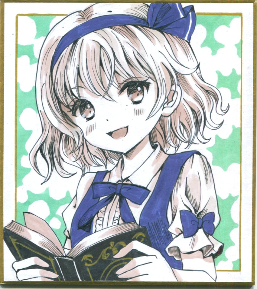 东方Project、东方Project (PC-98)、爱丽丝·玛格特罗依德 1名女孩 :D 蓝色蝴蝶结 蓝色领结 蓝色发带
