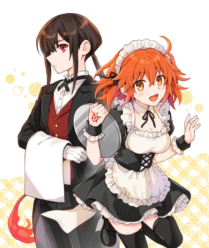 Fate/Grand Order、Fate系列、藤丸立香 (男) 1名男孩 1名女孩 :D 呆毛 围裙