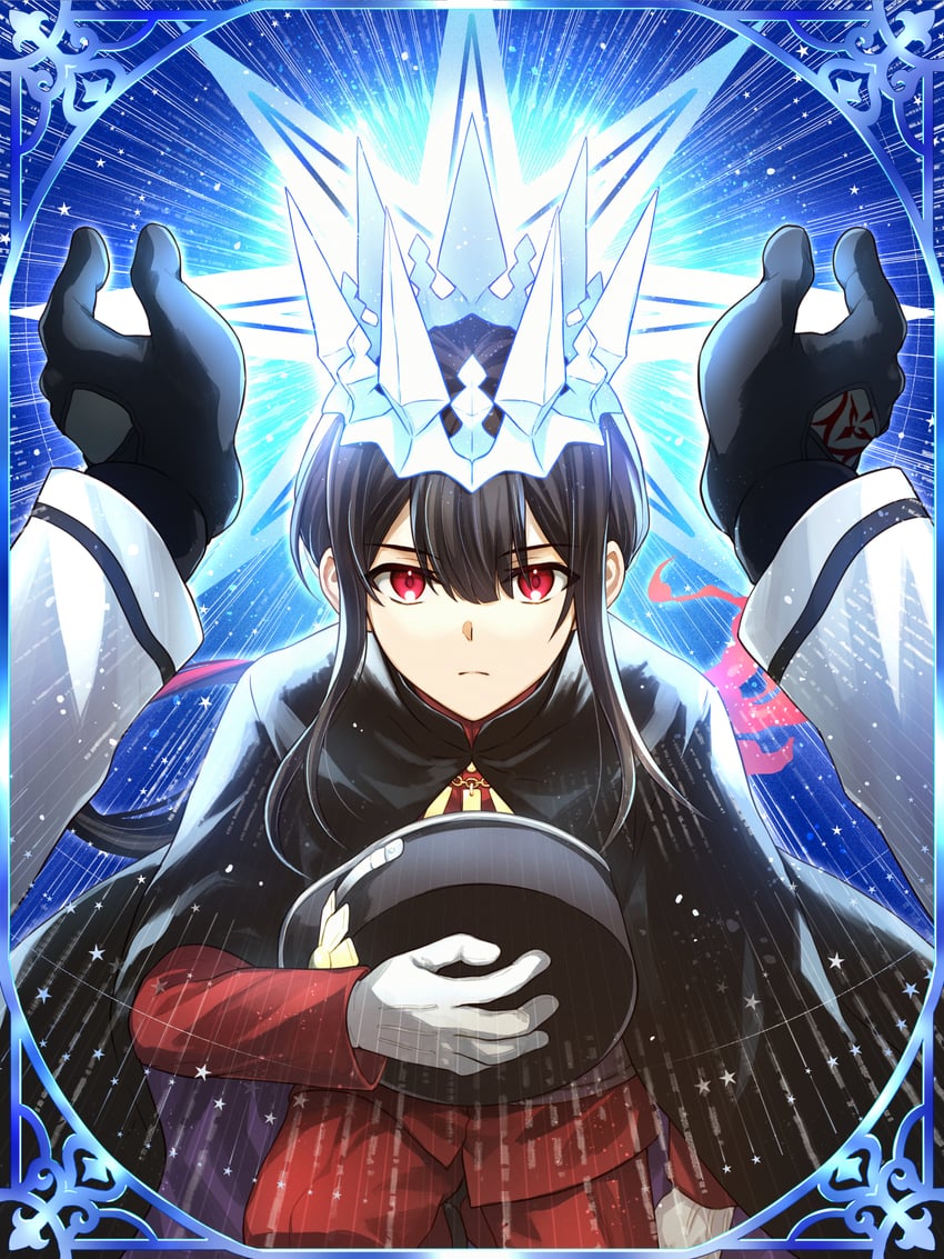Fate/Grand Order、Fate系列、织田信胜 (Fate) 1名男孩 1个其他角色 黑色披肩 黑色手套 黑发