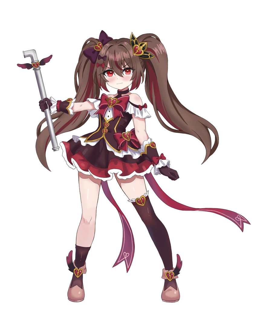 Vedal AI、Evil Neuro-sama 猫脸笑 替换服装 不同发型 短袜 不对称腿部穿着