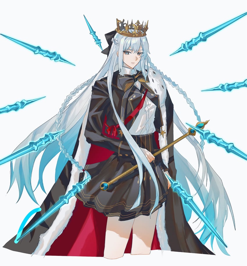 Fate/Grand Order、Fate系列、摩根勒菲 (Fate) 1名女孩 黑色蝴蝶结 蓝眼 蓝发 蝴蝶结