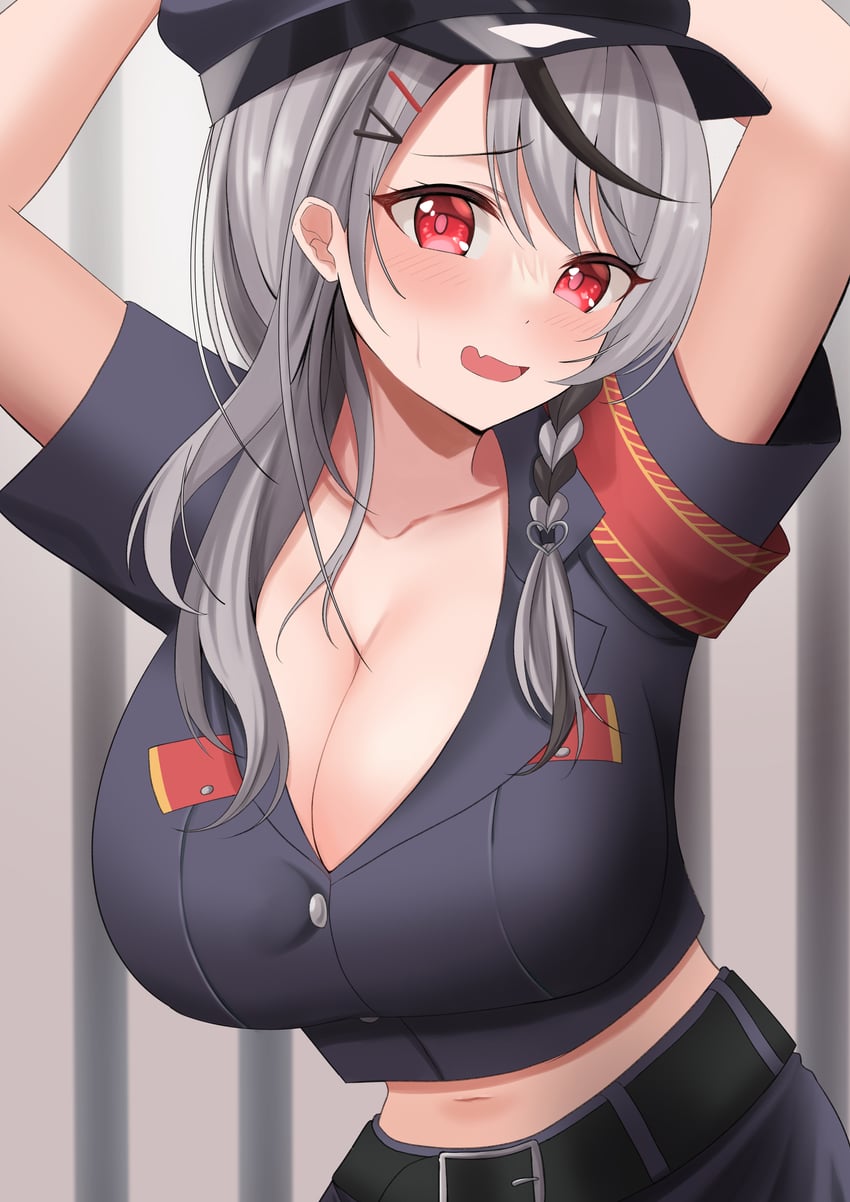 Hololive、沙花叉克萝耶 1名女孩 替换服装 臂章 举起双手 腰带