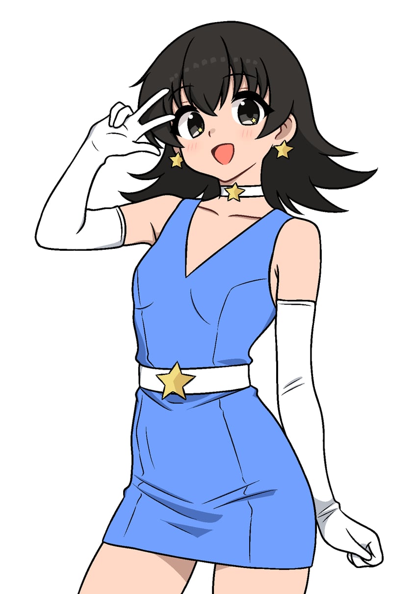 阿兹漫画大王、原创、泷野智 1名女孩 露肩 腰带 黑瞳 黑发