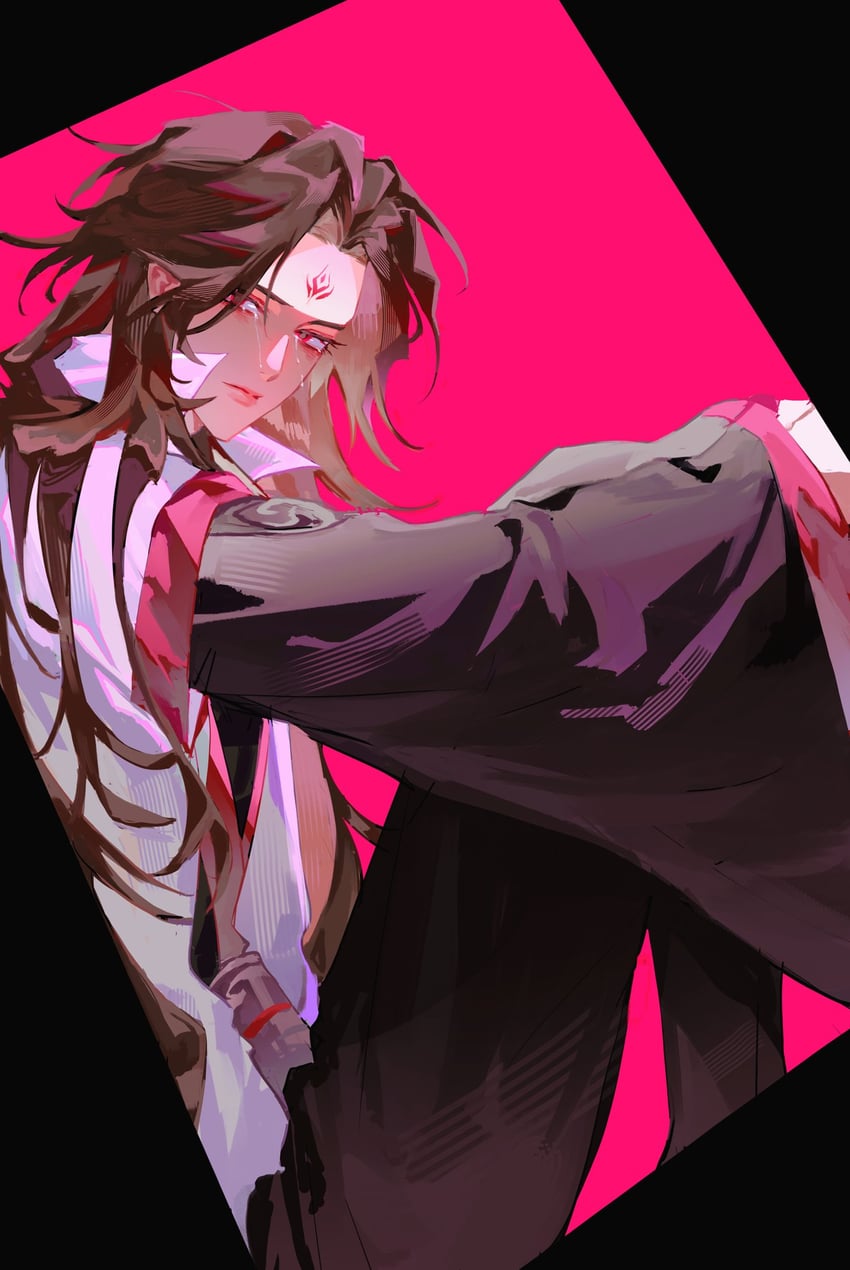 人渣反派自救系统、洛冰河 黑发 黑色汉服 中国风服饰 闭嘴 哭泣