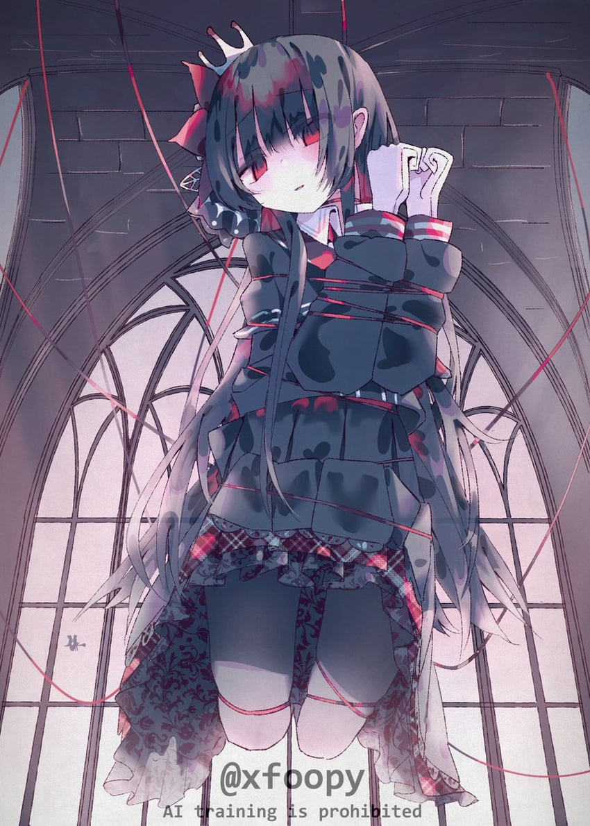 魔法少女的小镇审判、二阶堂博 作者名 黑色小披肩 黑发 黑色连裤袜 黑衬衫