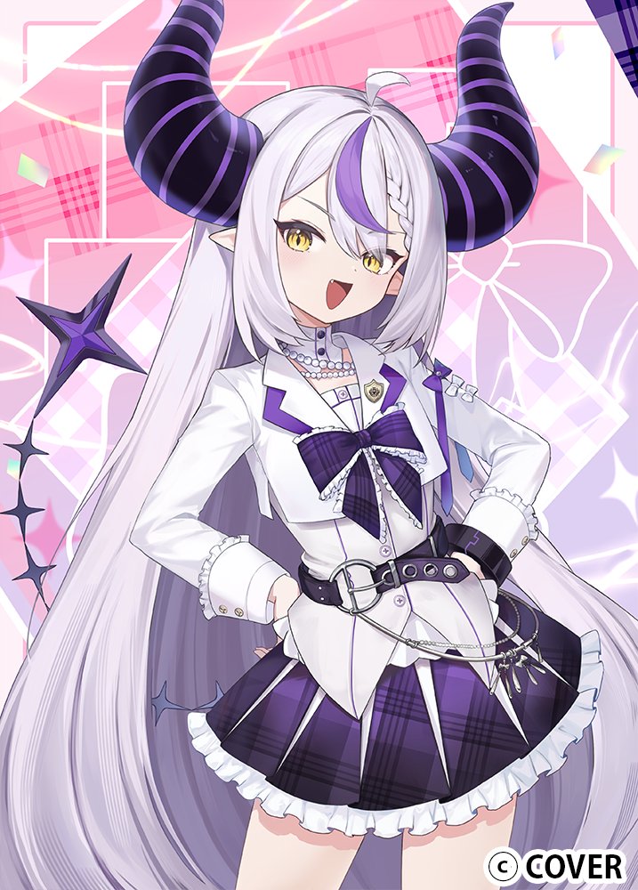 Hololive、拉普拉斯·达克尼斯 1名女孩 :D 呆毛 腰带 黑角