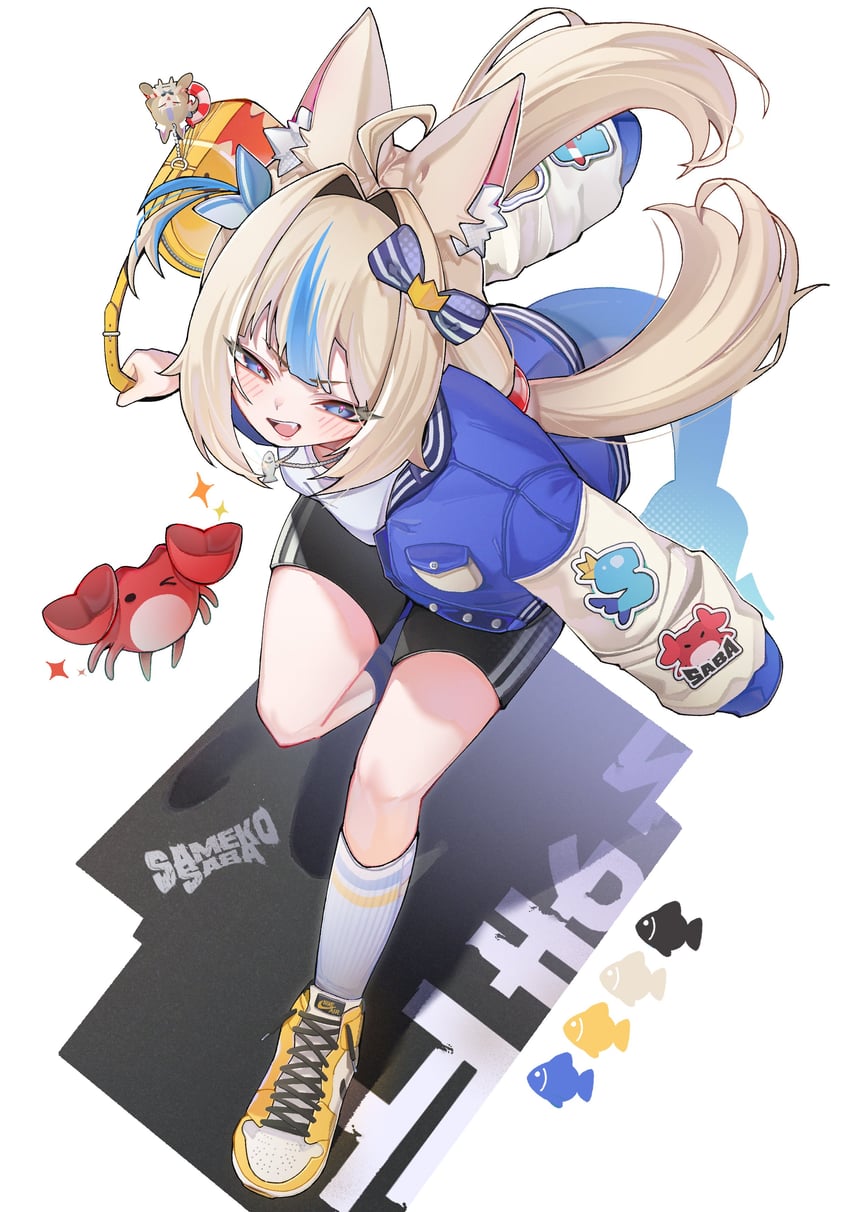 个人势虚拟主播、蟹 (sameko saba)、Sameko Saba 1名女孩 呆毛 替换服装 兽耳毛 兽耳